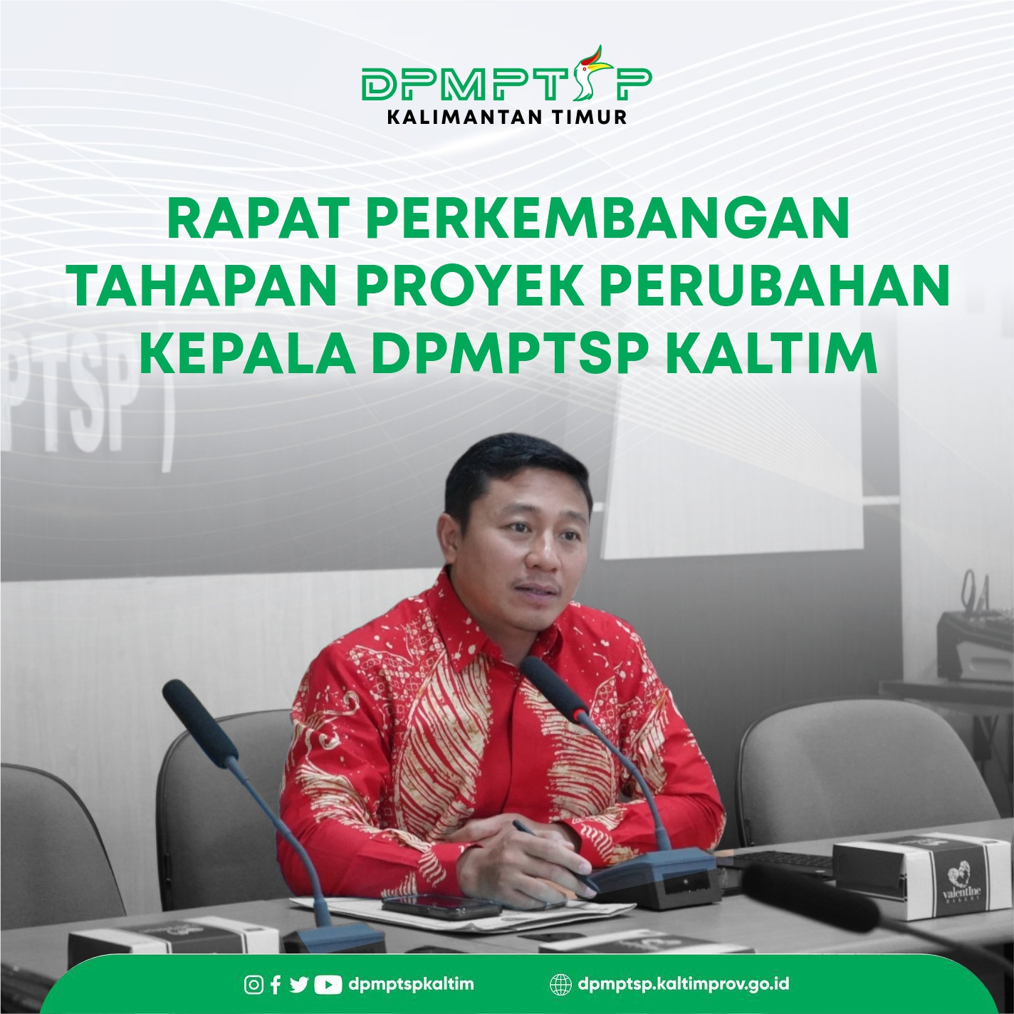 DPMPTSP Kaltim melaksanakan kegiatan Rapat Perkembangan Tahapan Proyek Perubahan Kepala DPMPTSP Kaltim.