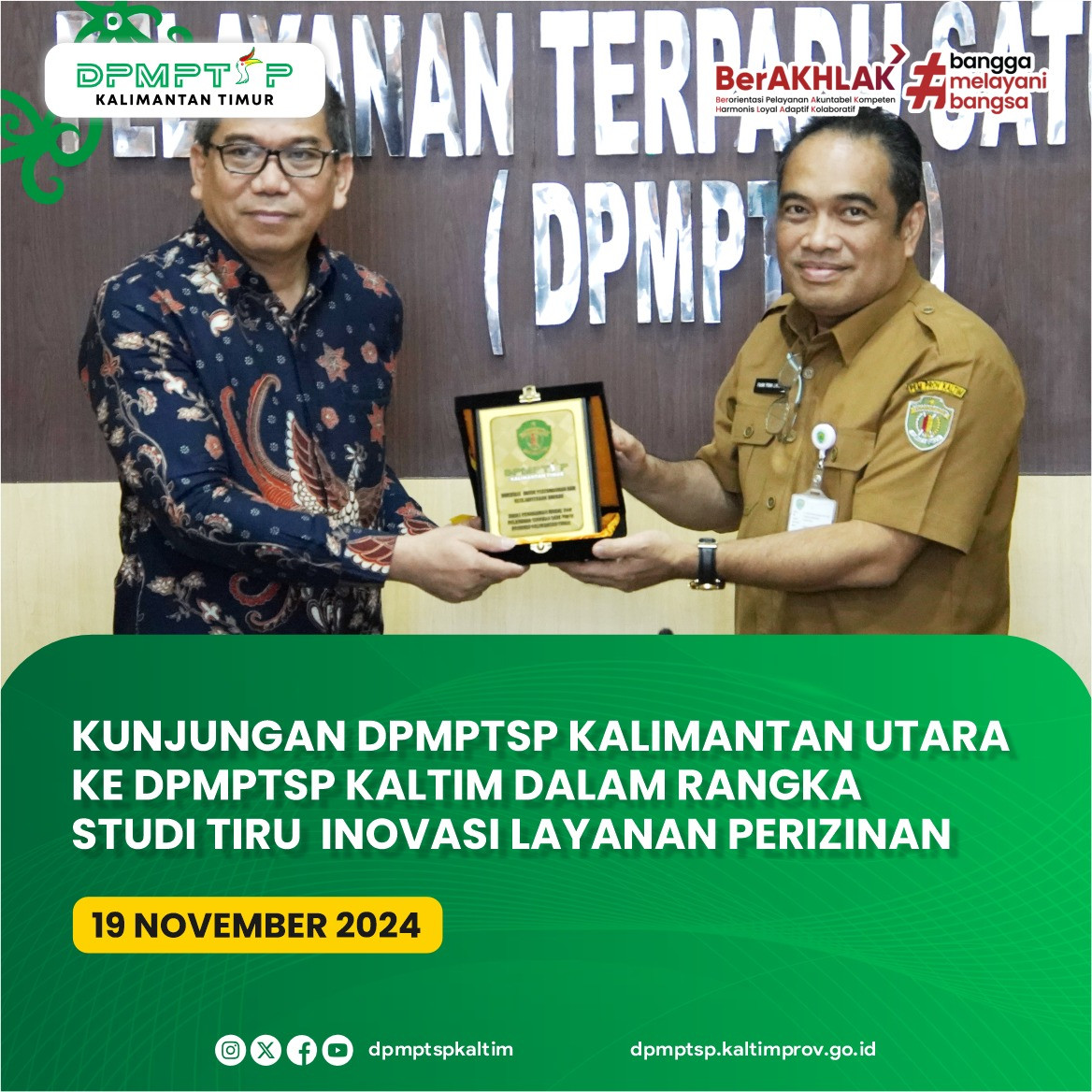 Kunjungan DPMPTSP Kalimantan Utara ke DPMPTSP Kaltim: Studi Tiru Inovasi Layanan Perizinan