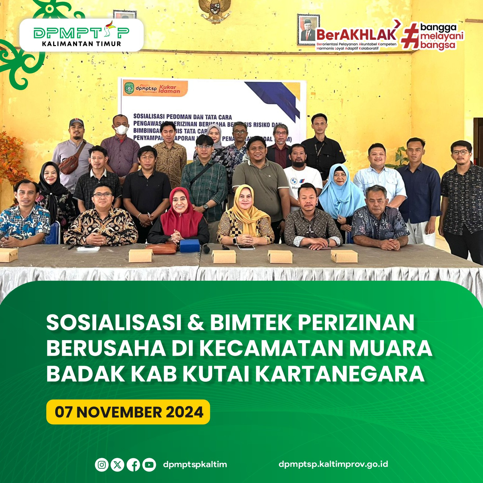 Sosialisasi dan Bimbingan Teknis Perizinan Berusaha di Kecamatan Muara Badak Kabupaten Kutai Kartanegara