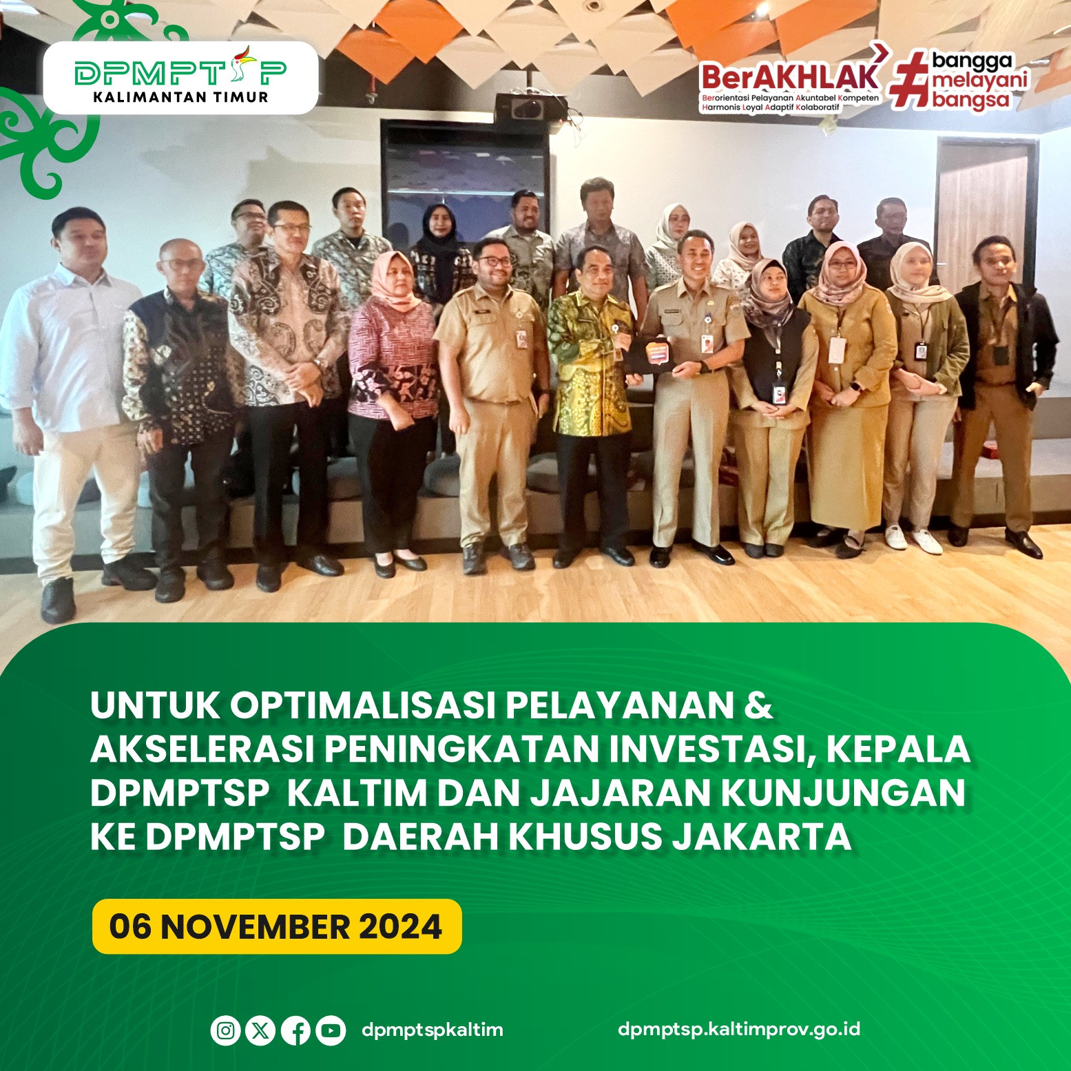 Kunjungan Kepala DPMPTSP Kaltim ke DPMPTSP Daerah Khusus Jakarta untuk Optimalisasi Pelayanan & Akselerasi Peningkatan Investasi